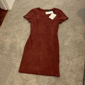41 Hawthorn Bowie Faux Suede Knit Dress Size S